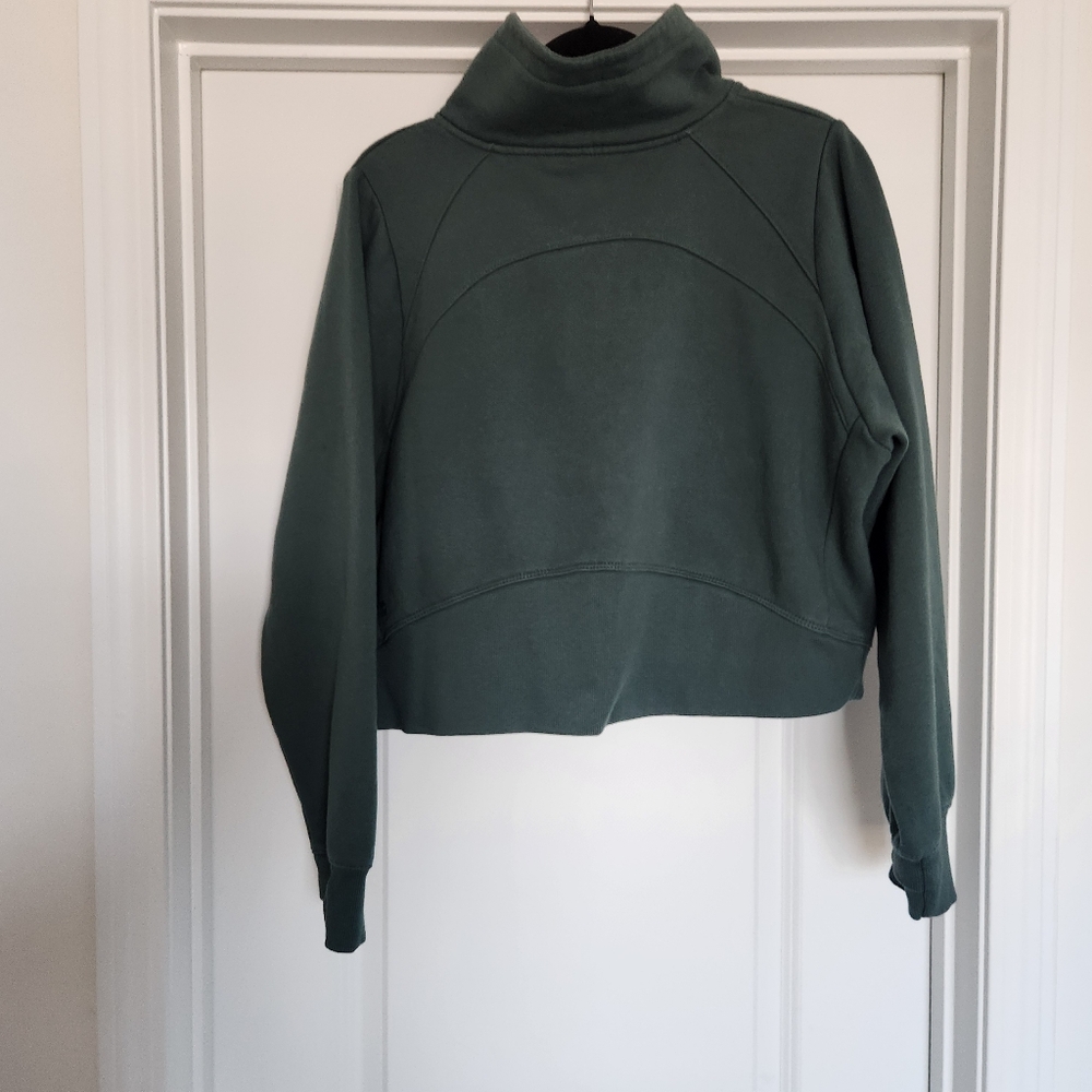 All in Motion Dark Green Half-Zip Fleece Sweatshirt Pullover - Picture 4 of 6